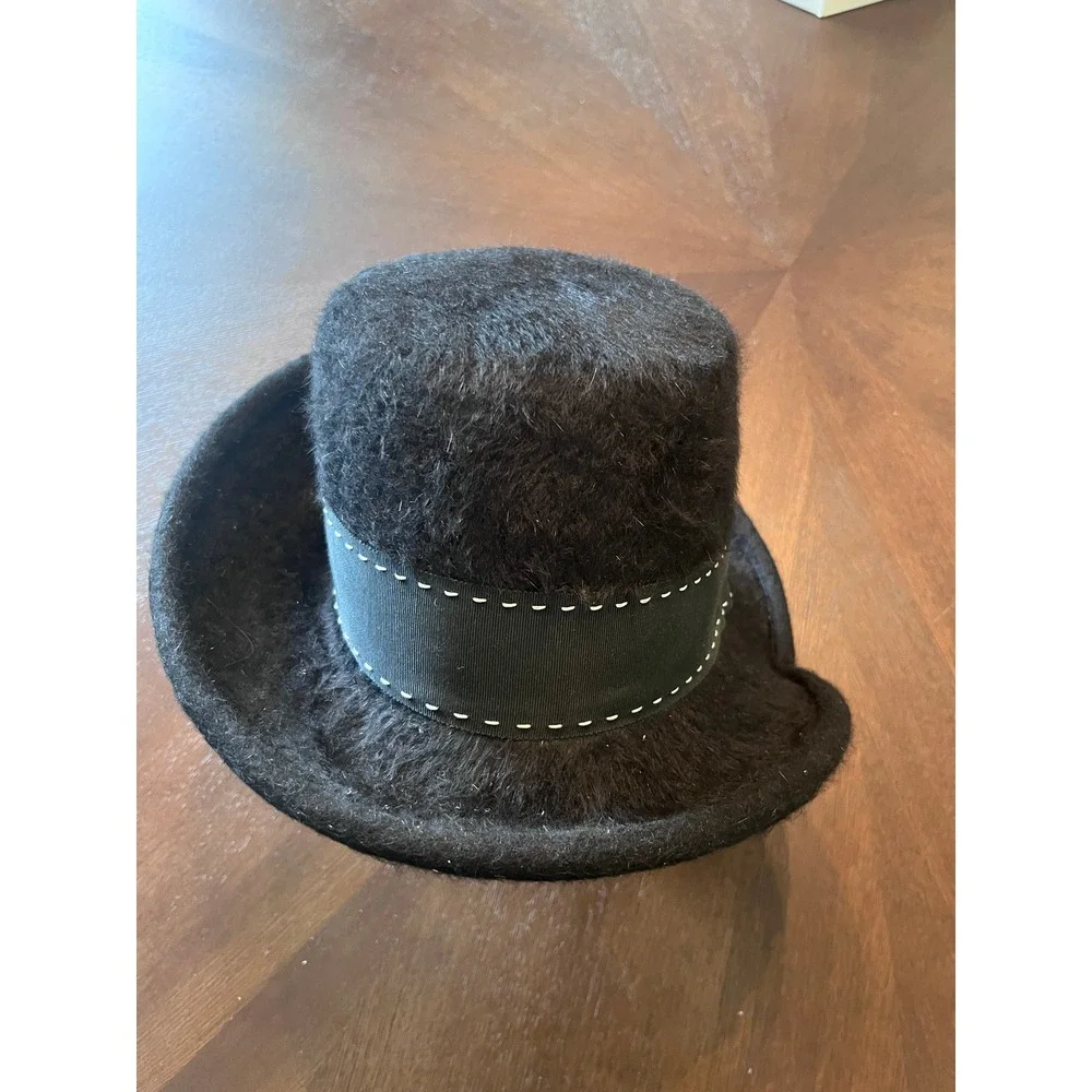 Vintage Merrimac Black Wool Felt Derby Hat Merri Soie Bowler Cap With Box 1950s